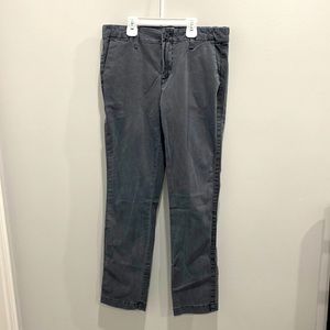 Gap girlfriend chino washed black straight leg pants with side and back pockets